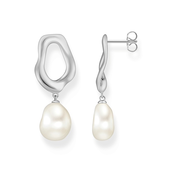 Thomas Sabo Aszimmetrikus bedugós ezüst fülbevaló tenyésztett gyönggyel H2322-082-14