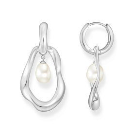 Thomas Sabo Aszimmetrikus karika fülbevaló tenyésztett gyönggyel H2321-082-14
