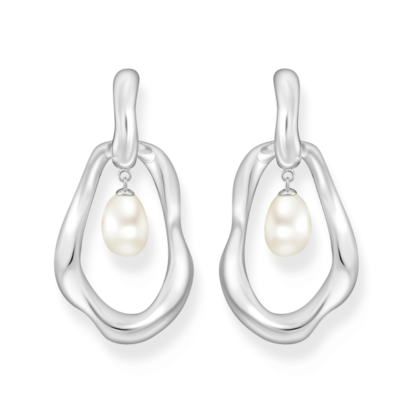 Thomas Sabo Aszimmetrikus karika fülbevaló tenyésztett gyönggyel H2321-082-14