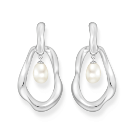 Thomas Sabo Aszimmetrikus karika fülbevaló tenyésztett gyönggyel H2321-082-14