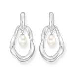 Thomas Sabo Aszimmetrikus karika fülbevaló tenyésztett gyönggyel H2321-082-14