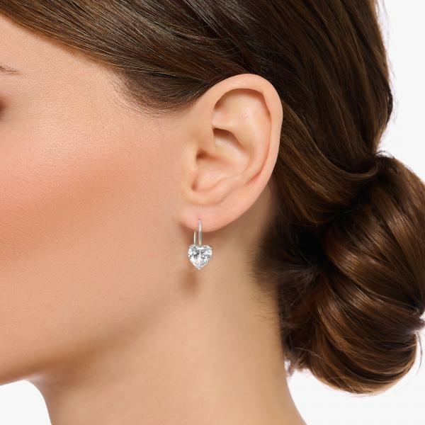 Thomas Sabo Áttetsző szív alakú ezüst fülbevaló H2288-051-14