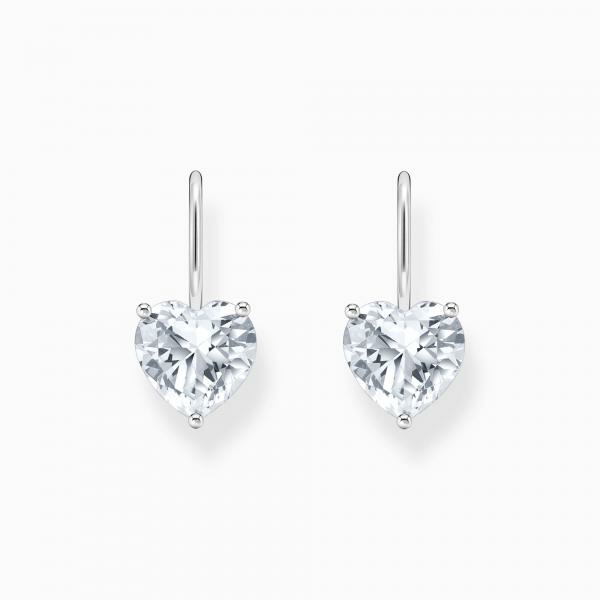 Thomas Sabo Áttetsző szív alakú ezüst fülbevaló H2288-051-14