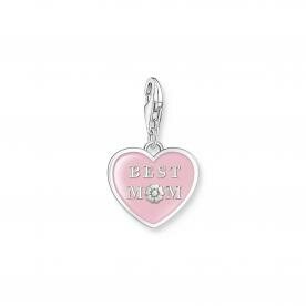 Thomas Sabo Best Mom rózsaszín tűzzománc ezüst charm 2021-007-9