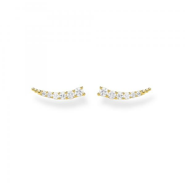 Thomas Sabo Bogyós beakasztós aranyozott ezüst fülbevaló cirkóniával H2158-414-14