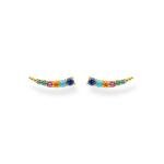 Thomas Sabo Bogyós beakasztós aranyozott ezüst fülbevaló színes kövekkel H2158-488-7