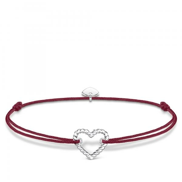 Thomas Sabo Bordó textil karkötő csavart szívvel LS113-173-10-L20