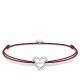 Thomas Sabo Bordó textil karkötő csavart szívvel LS113-173-10-L20