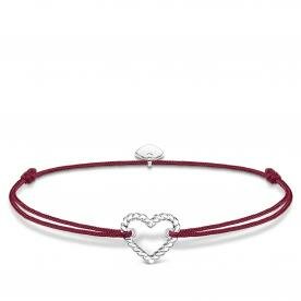 Thomas Sabo Bordó textil karkötő csavart szívvel LS113-173-10-L20
