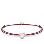 Thomas Sabo Bordó textil karkötő rozé szívvel LS040-898-10-L20