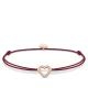 Thomas Sabo Bordó textil karkötő rozé szívvel LS040-898-10-L20