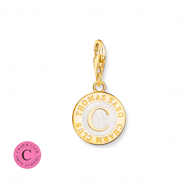 Thomas Sabo Charmista Coin aranyozott ezüst charm fehér tűzzománccal 2095-427-14