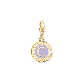 Thomas Sabo Charmista Coin aranyozott ezüst charm lila tűzzománccal 2105-427-13