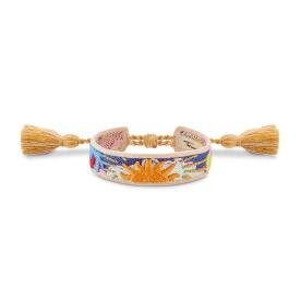 Thomas Sabo Charmista narancssárga kék és piros textil karkötő ACC0047-302-7-L24v