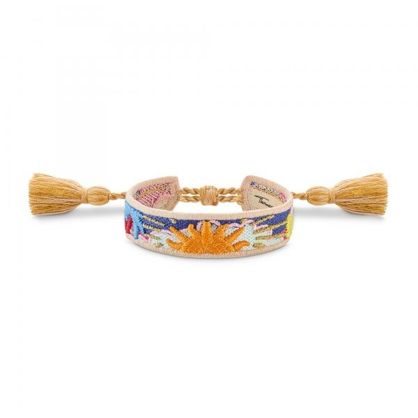 Thomas Sabo Charmista narancssárga kék és piros textil karkötő ACC0047-302-7-L24v