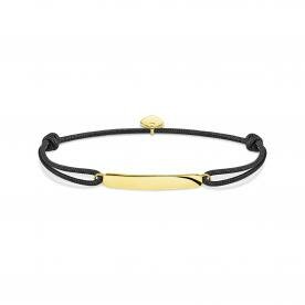 Thomas Sabo Csomózott fekete textil karkötő aranyozott lappal LS115-848-11-L22v