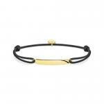 Thomas Sabo Csomózott fekete textil karkötő aranyozott lappal LS115-848-11-L22v