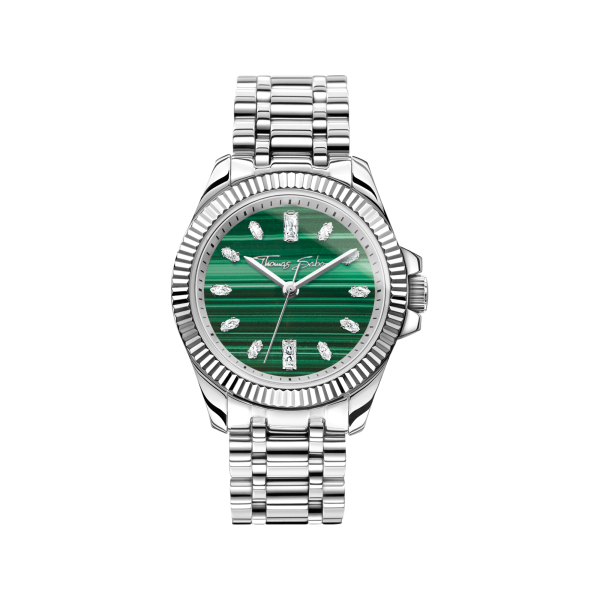 Thomas Sabo Divine Jewellery ezüst színű női óra malachit számlappal WA0434-201-211
