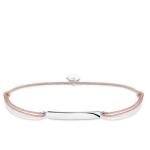 Thomas Sabo Drap textil karkötő gravírozható ezüst lappal LS011-173-19-L20