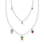 Thomas Sabo Duplasoros gyümölcsös ezüst nyaklánc színes kövekkel KE2098-477-7-L45v