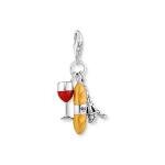 Thomas Sabo Eiffel torony bagett és vörösbor ezüst charm 2078-390-7