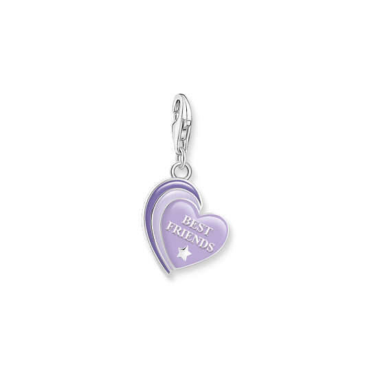 Thomas Sabo Ezüst best friends szív charm lila tűzzománccal 2046-664-13