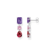 Thomas Sabo Ezüst fülbevaló lila rózsaszín piros kövekkel H2278-013-7