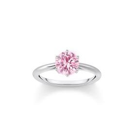 Thomas Sabo Ezüst gyűrű brill csiszolású rózsaszín cirkóniával 