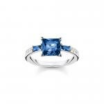 Thomas Sabo Ezüst gyűrű kék és fehér közepes kövekkel 