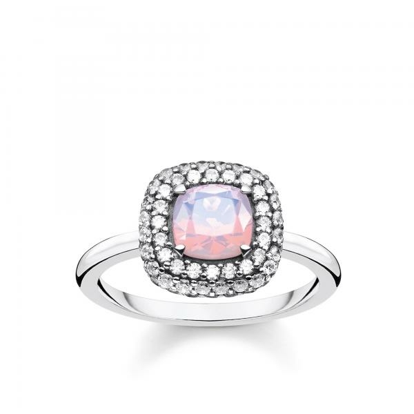 Thomas Sabo Ezüst gyűrű opálos rózsaszín kővel 