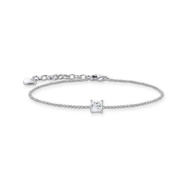 Thomas Sabo Ezüst karkötő négyzet alakú cirkónia medállal A2158-051-14-L19v