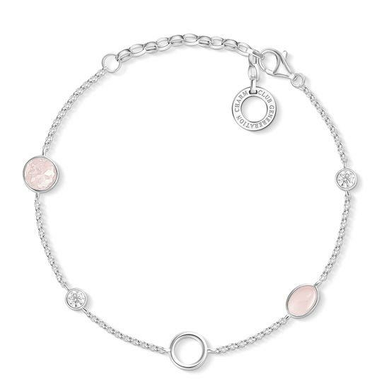 Thomas Sabo Ezüst karkötő rózsaszín kövekkel X0272-035-7-L19v