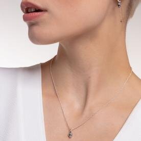 Thomas Sabo Ezüst nyaklánc köves koponya medállal KE2073-051-14-L45v