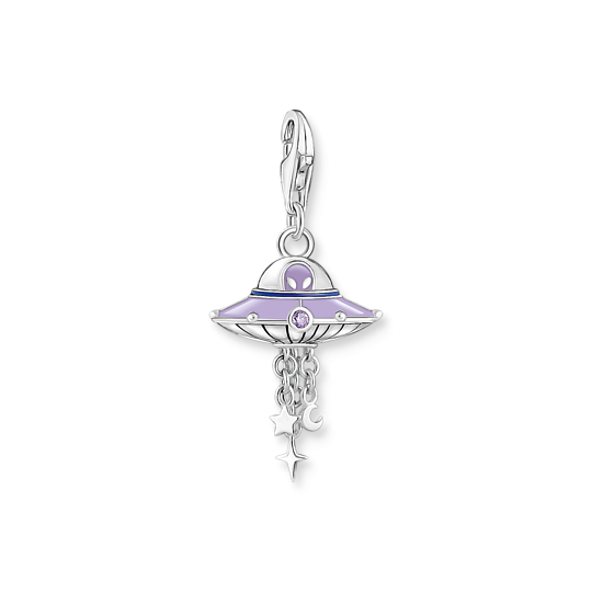 Thomas Sabo Ezüst ufo csészealjban charm lila tűzzománccal 2045-691-7