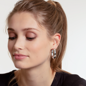 Thomas Sabo Ezüst vastag közepes karika fülbevaló CR640-001-21