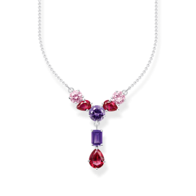 Thomas Sabo Ezüst Y nyaklánc piros lila rózsaszín kövekkel KE2195-477-7-L45V