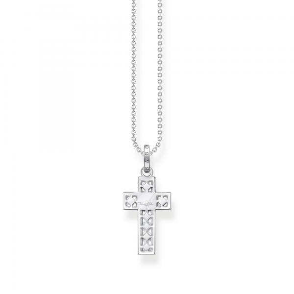 Thomas Sabo Fehér köves kereszt ezüst nyaklánc  KE2166-051-14-L45v