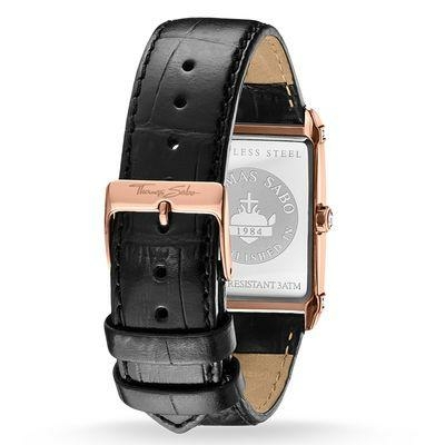 Thomas Sabo Fekete bőr szíjas női karóra WA0234-213-203