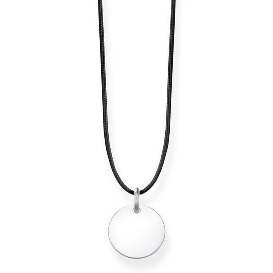 Thomas Sabo Fekete textil choker gravírozható ezüst lappal LSKE001-173-11-L80