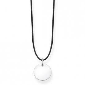 Thomas Sabo Fekete textil choker gravírozható ezüst lappal LSKE001-173-11-L80