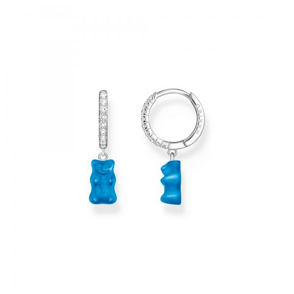 Thomas Sabo Fél pár ezüst karika fülbevaló kék Haribo gumi macival CR726-052-1