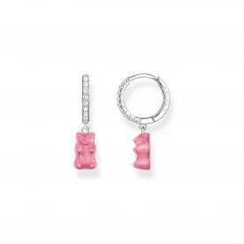 Thomas Sabo Fél pár ezüst karika fülbevaló rózsaszín Haribo gumi macival CR726-052-9