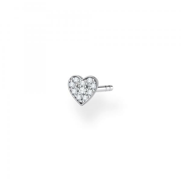 Thomas Sabo Fél pár ezüst szív fülbevaló cirkóniával H2145-051-14