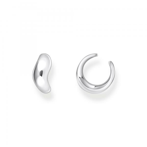 Thomas Sabo Fél pár organikus formájú ezüst fülgyűrű EC0030-001-21