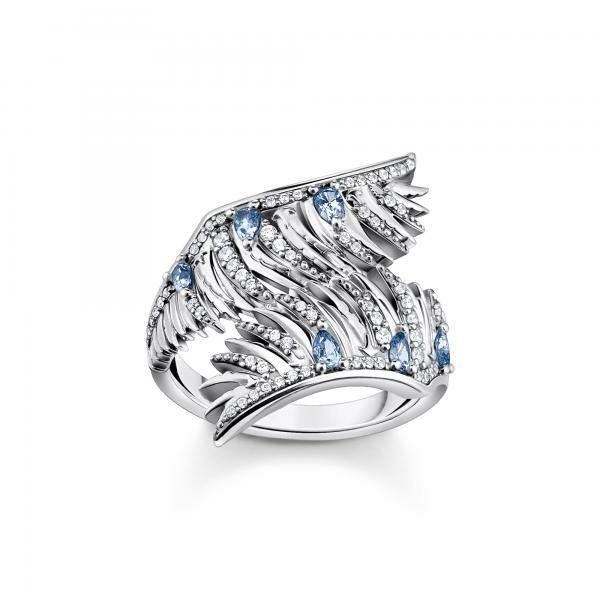 Thomas Sabo Főnix szárny ezüst gyűrű kék kővel 