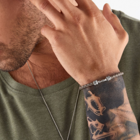Thomas Sabo Fonott szürke bőr karkötő 