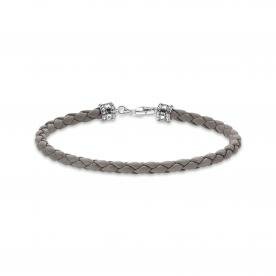 Thomas Sabo Fonott szürke bőr karkötő 