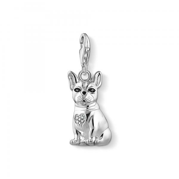 Thomas Sabo Francia bulldog ezüst charm szivecskével 1726-041-21