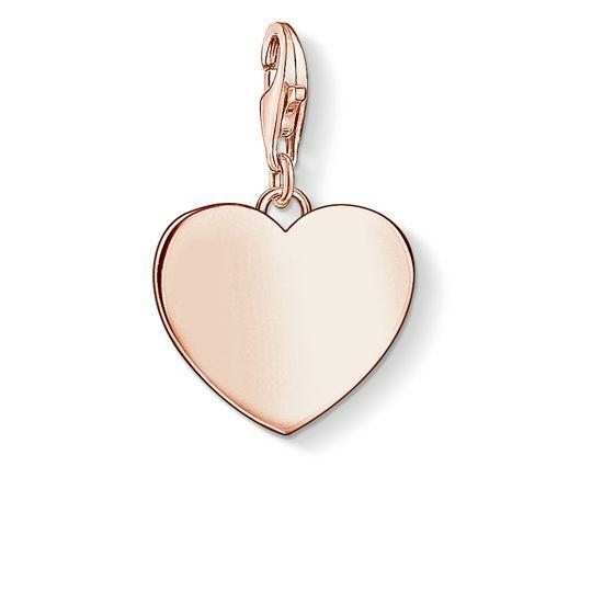 Thomas Sabo Gravírozható rozé szív charm 1633-415-40