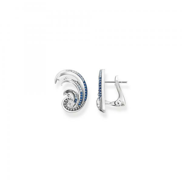 Thomas Sabo Kék hullám kapcsos ezüst fülbevaló H2225-644-1